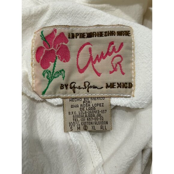 Vintage Ana R NWT Floral Embroidered White Cotton Sleeveless Dress Size Large - Picture 5 of 10